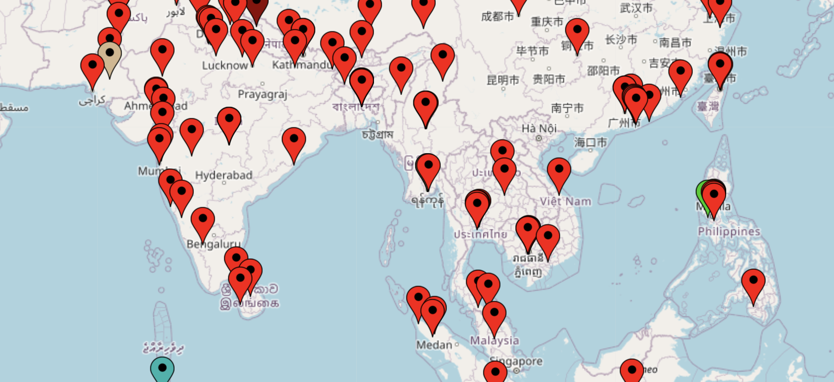 Screenshot of the GNAD map